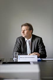 Finanzdirektor Marcel Schwerzmann am 1. Juni bei der Präsentation der Untersuchungen im Informatikbereich. (Bild Manuela Jans)