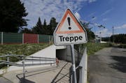 Neben der Treppe entsteht hier auch eine Rampe für Velofahrer und Mobilitätsbehinderte. (Bild Stefan Kaiser)