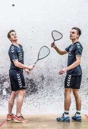 Patrick Miescher (27, links) und Roman Allinckx (19) im Sportpark Pilatus im Krienser Schlund. (Bild: Nadia Schärli (14. Februar 2018))