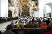 Gottesdienst in der Klosterkirche in Einsiedeln. (Bild: Keystone/Urs Flüeler)