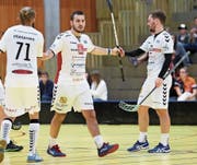 Zwischen Jubel und Unverständnis: Zug United mit Billy Nilsson (Mitte) und Co. (Bild: Michael Peter/Zug United)