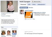 Screenshot der Facebook-Residenz von Heidi Z'graggen. (Bild pd)