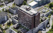 Das Spitalzentrum Luzern aus der Luft. (Bild Pius Amrein/Neue LZ)