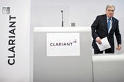 Clariant-Konzernchef Hariolf Kottmann an einer Bilanzpressekonferenz. (Bild: Ennio Leanza/Keystone (Zürich, 18. Februar 2015))