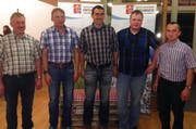 Die neue Führung der Biosphäre Berg-Käserei Entlebuch AG: (von links) Vizepräsident Toni Schmid, Käser Beat Schmid, Käser Beat Koch, Käser Michael Duss und Präsident Adrian Zemp.