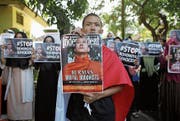 Proteste gegen den buddhistischen Extremismus in Myanmar in der indonesischen Hauptstadt Jakarta. (Bild: A. Rudianto/Getty (15. September 2017))
