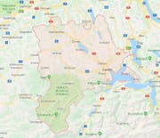 Der Kanton Luzern (rot umrissen). (Bild: googlemaps.ch)