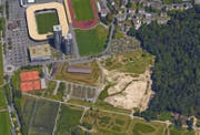 In diesem Gebiet auf der Allmend wird der Horwer Dorfbach renaturiert. (Bild: Google Maps)