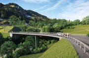 Visualisierung der neuen Chrutacherbrücke von Süden. (Bild: Kanton Luzern)