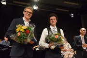 Beste Maturaabschlüsse: Pasccal Hodel (Note 6.0) und Ian Scholl (Note 5.89). (Bild: Benno Bühlmann)