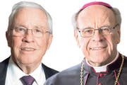 SVP-Politiker Christoph Blocher und der Churer Bischof Vitus Huonder. (Bilder: Keystone)