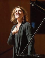 Die Pianistin Gabriela Montero bei ihrem Auftritt im KKL. (Bild: Priska Ketterer/Lucerne Festival)