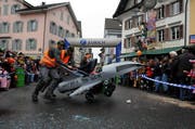 Scheesäwagärennä in Sarnen am Montag. (Bild: Christoph Riebli / Neue OZ)