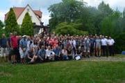 Teilnehmerinnen und Teilnehmer aus Rothenburg am Städte-Sportlertreffen 2017 in Rothenburg ob der Tauber. (Bild: PD)
