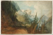 «The St Gotthard Road between Amsteg and Wassen», ca. zwischen 1814-15 entstanden. Gouache, Graphit und Aquarell auf Papier. (Bild: Fotografie © Tate, London, 2016)