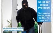 Die Luzerner Polizisten wehren sich gegen Sparmassnahmen. Im Bild: Ausschnitt aus einem Flyer des Verbands. (Bild: PD)