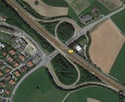 Autobahnanschluss Sempach mit den Kreuzungen Honerich (rechts) und dem bereits bestehenden Kreisel Obermühle. (Bild: Maps Google)