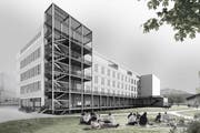 So soll der «Bau 745» dereinst aussehen. (Bild: Visualisierung Architekturbüro EM2N)