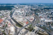 Blick auf die Baustelle am Seetalplatz. (Bild Philipp Schmidli)