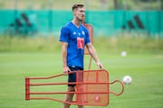 François Affolter während des FCL-Trainingstarts. Nach Kroatien durfte er nicht reisen. (Bild: Alexandra Wey/Keystone (Luzern, 24. Juni 2017))