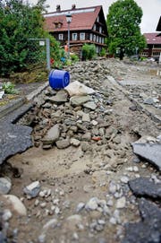 Eine Spur der Verwüstung hinterliess der Götzentalbach im Juni in Dierikon. (Bild Corinne Glanzmann)