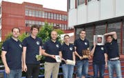 Das Cemios-Team der Hochschule Luzern (von links): Simon Wüest (Zürich), Christoph Hardegger (Gams), Lukas Rüdlinger (Luzern), Benno Fleischli (Hildisrieden), Mario Felder (Buchrain), Tobias Plüss (Horw) und Carlos Komotar (Zürich) (Bild: PD)