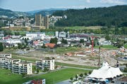 Die Baustelle im Schweighof in Kriens im August 2015. (Bild: Boris Bürgisser / Neue LZ)