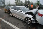 Am 24. September 2012 prallten sechs Autos ineinander. (Bild: Luzerner Polizei)
