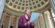 Taktgeberin des Trennbankensystems: US-Senatorin Elizabeth Warren. (Bild: J. Scott Applewhite/Keystone (Washington, 8. Februar 2017))