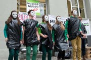 Protest von Schülerinnen und Schüler der Kanti Musegg. (Bild: Dominik Wunderli / Neue LZ)