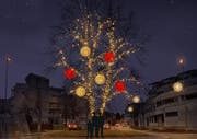 Erweiterte Weihnachtsbeleuchtung im Dorfzentrum Rotkreuz. (Bild: Visualisierung: PD)