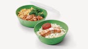 Die neuen Take-away-Mehrwegschalen der Migros, welche ungewaschen zurückgegeben werden können. (Bild: PD)
