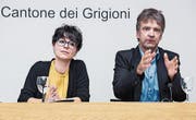 Nicole Seeberger und Stephan Kunz leiten das Churer Kunstmuseum künftig gemeinsam. (Bild: Ennio Leanza/Keystone)