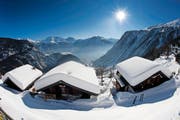 Ferienhäuser im Gebiet Belalp-Blatten im Kanton Wallis. (Bild: Keystone/Laurent Gillieron)