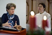Nicola Neider, Leiterin Migration-Integration der römisch-katholische Kirche Luzern (links) und Andrea Franziska Meyer, Pastorassistentin des Seelsorgeraumes Urner Oberland. (Bilder Pius Amrein / Neue LZ)