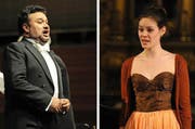 Von der Met in New York und aus Turin ans Luzerner Theater: Der mexikanische Tenor Ramon Vargas (55) und die Luzerner Sopranistin Regula Mühlemann (29). (Bilder pd/Corinne Glanzmann)
