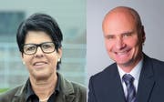 Die Regierungsräte Yvonne von Deschwanden und Ueli Amstad treten zurück. (Bild: Martin Uebelhart/PD)