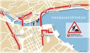 Das sind die gefährlichen Zonen für Velofahrer in der Stadt Luzern. (Grafik Oliver Marx/Neue LZ)