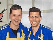 FCL-Goalie Dave Zibung und Remo Freuler (zentrales Mittelfeld FC Luzern). (Bild: Mario Merola)