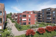 Visualisierung einer möglichen Bebauung auf der Grundlage des Bebauungsplans St. Klemens der Schmid Generalunternehmung AG, für welchen derzeit die öffentliche Mitwirkung läuft. (Bild: pd/Gemeinde Ebikon)