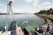 Eine Wakeboard-Anlage am Genfersee. (Bild: Magali Girardin/Keystone (Genf, 2. Mai 2015))