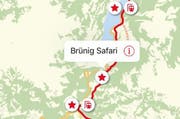 Die App «LiveGuide» der Zentralbahn beinhaltet auch eine Karte, welche die Sehenswürdigkeiten anzeigt. (Bild: pd)