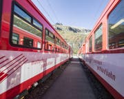 Für sie ist zurzeit kein Durchkommen auf der Bahnstrecke durch die Schöllenen: Zugskompositionen der Matterhorn Gotthard Bahn (Symbolbild) (Bild: pd)