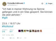 Die Polizei Berlin twittert die absurdesten Telefonanrufe, die sie erhalten hat. (Bild: Screenshot / Twitter)