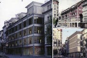 Die drei von der Jury prämierten Bauten. Gross sehen Sie das Siegerprojekt «Nocturne», rechts oben das Projekt «Wo ist Walter» und rechts unten dann das drittrangierte Projekt «Alla cappella» (Bild: Visualisierungen/Pd)