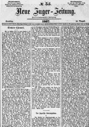 Die «Neue Zuger Zeitung» vom 31. August 1867.