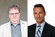 Franz Grimm, Präsident des Verbands für die Musikschulen des Kantons Luzern (links) und Oliver Imfeld, Vizepräsident der SVP-Kantonalpartei,