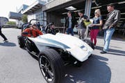 Der von ZVB-Lehrlingen gebaute elektrisch angetriebene «eRod». (Bild: Werner Schelbert (Zug, 24. September 2017))