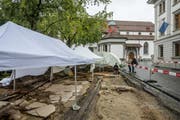 Die Ausgrabungen finden beim Franziskanerplatz statt. (Bild: Philipp Schmidli (Luzern, 11. August))