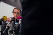Geri Müller anlässlich einer Medienkonferenz im August 2014. (Bild: Keystone/Ennio Leanza)